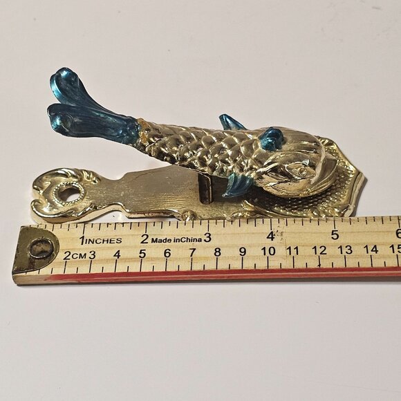 Vintage Metal Koi Fish Clip Memo Holder/Wall Hanging Decorative Desk Accessory - Picture 10 of 11